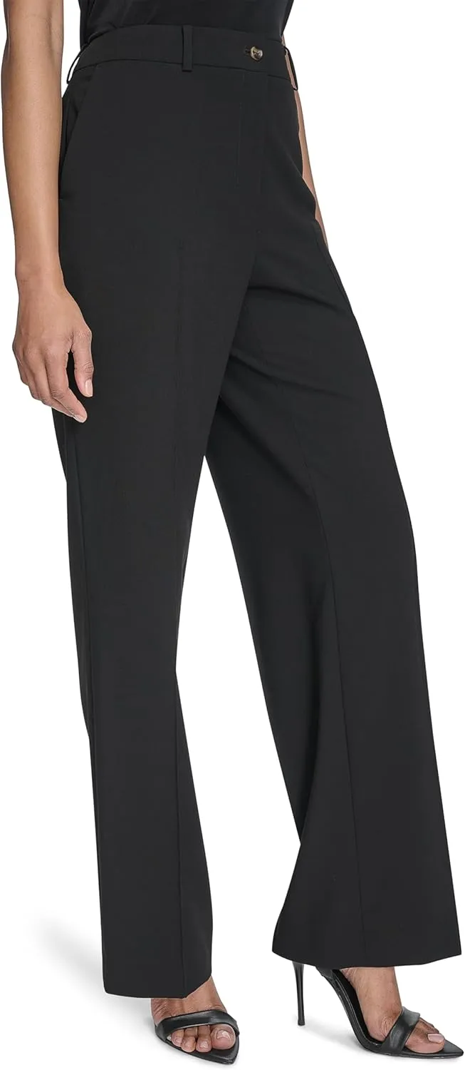 Halston Women's Straight Leg Woven Suiting Pant