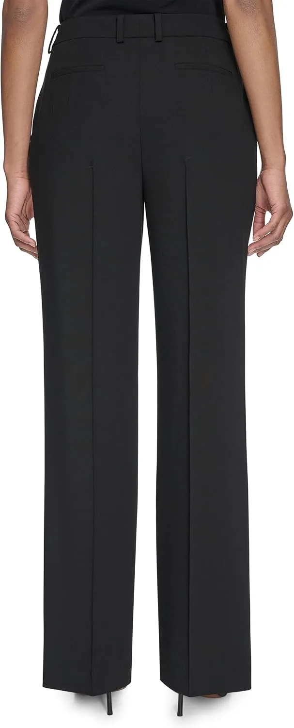 Halston Women's Straight Leg Woven Suiting Pant