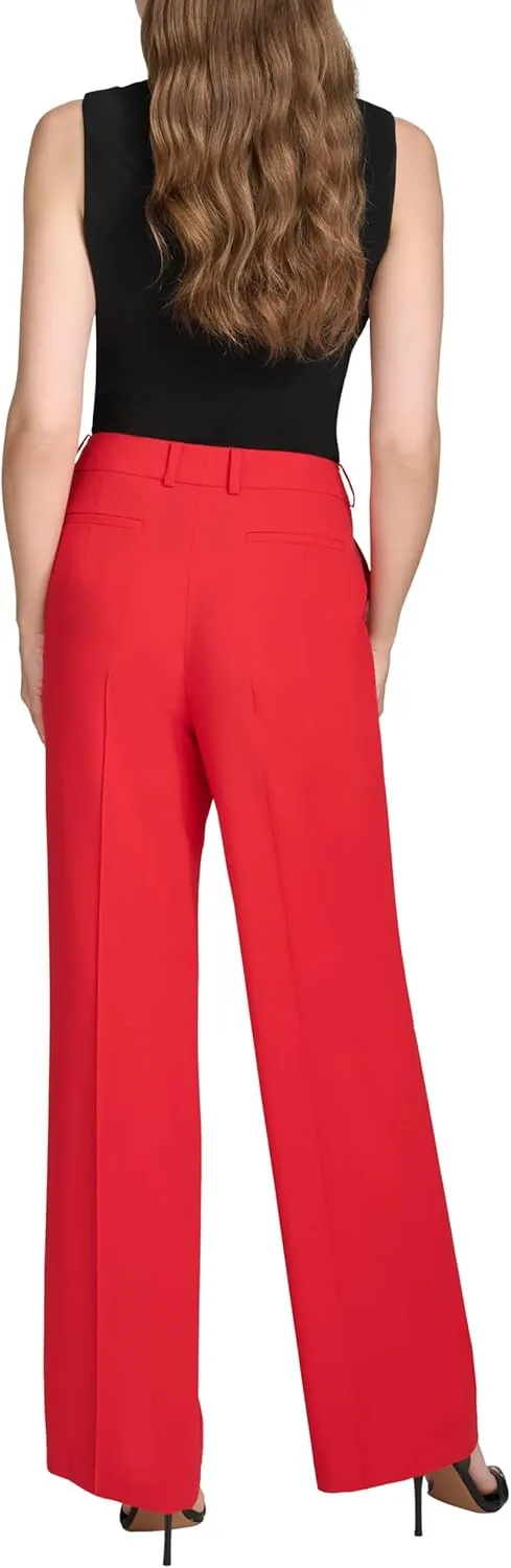 Halston Women's Straight Leg Woven Suiting Pant