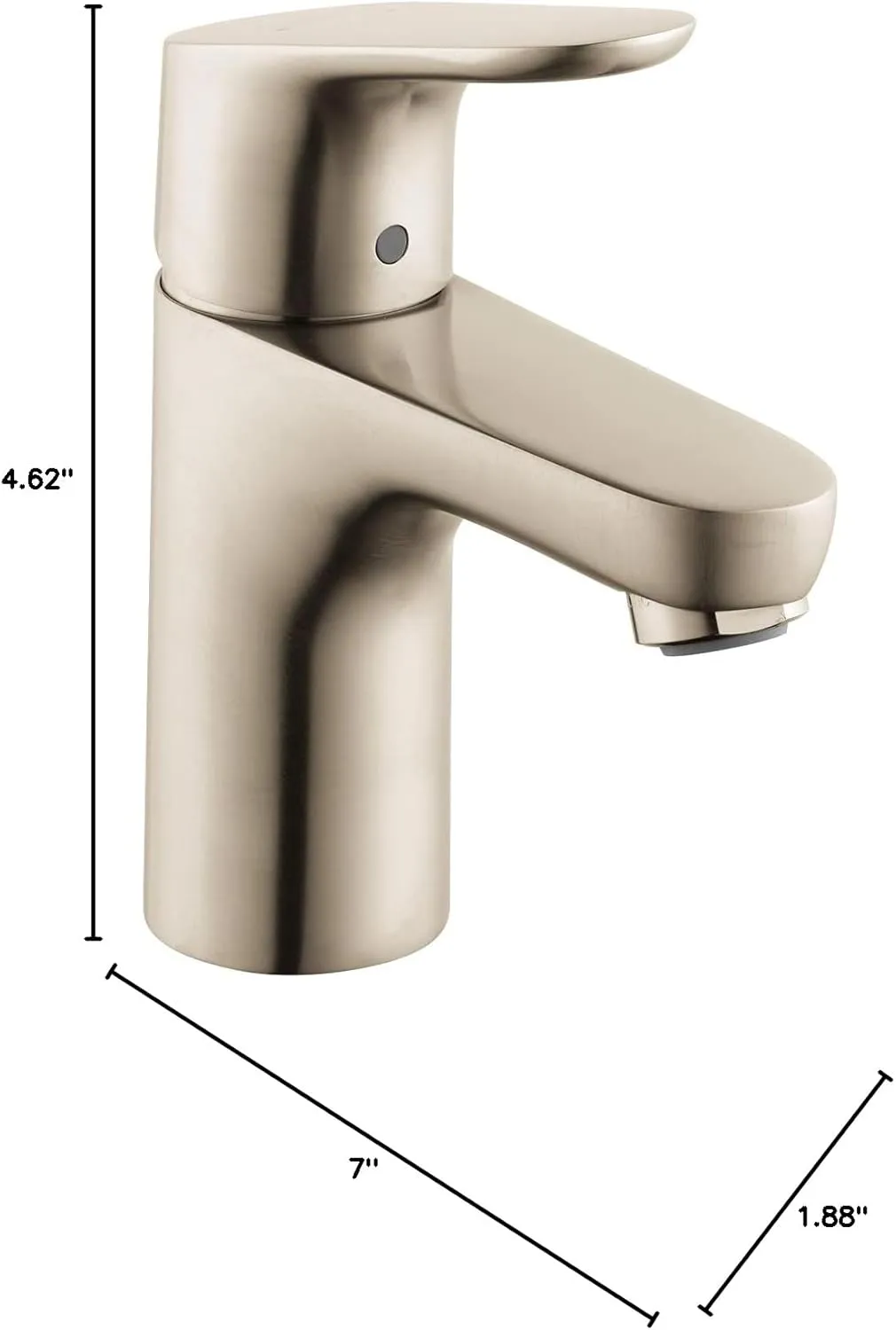 hansgrohe Focus Modern Upgrade Easy Clean 1-Handle 1 7-inch Tall Bathroom Sink Faucet in Brushed Nickel, 04371820