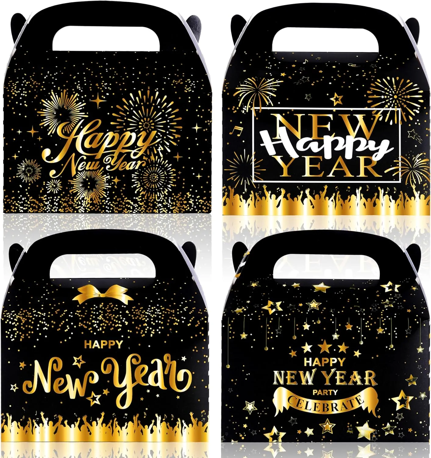 Happy New Year Treat Boxes 12pcs - 2025 Party Favors Candy Goody Gift Boxes for New Year's Eva - Hello 2025 Party Supplies Decoration