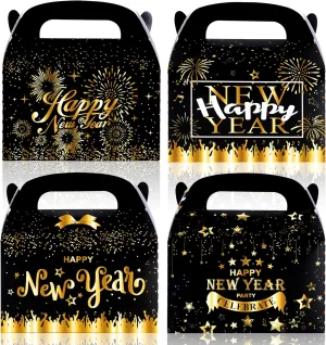 Happy New Year Treat Boxes 12pcs - 2025 Party Favors Candy Goody Gift Boxes for New Year's Eva - Hello 2025 Party Supplies Decoration