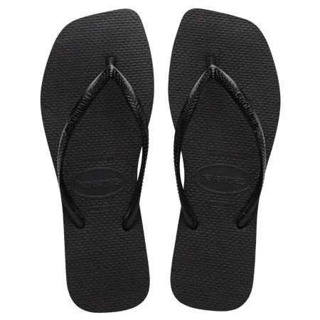 Havaianas Slim Square Female Thongs - Solid Black