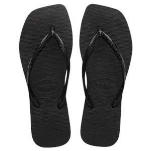 Havaianas Slim Square Female Thongs - Solid Black