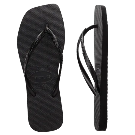 Havaianas Slim Square Female Thongs - Solid Black