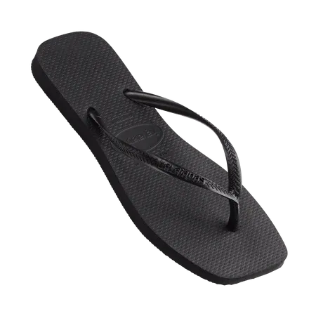 Havaianas Slim Square Female Thongs - Solid Black