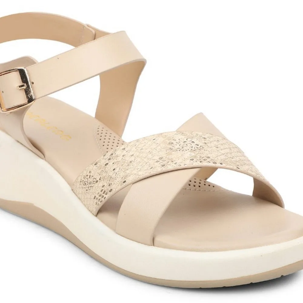 Healers Beige Casual Wedge Heel Sandal For Women SSAL-7 By Liberty