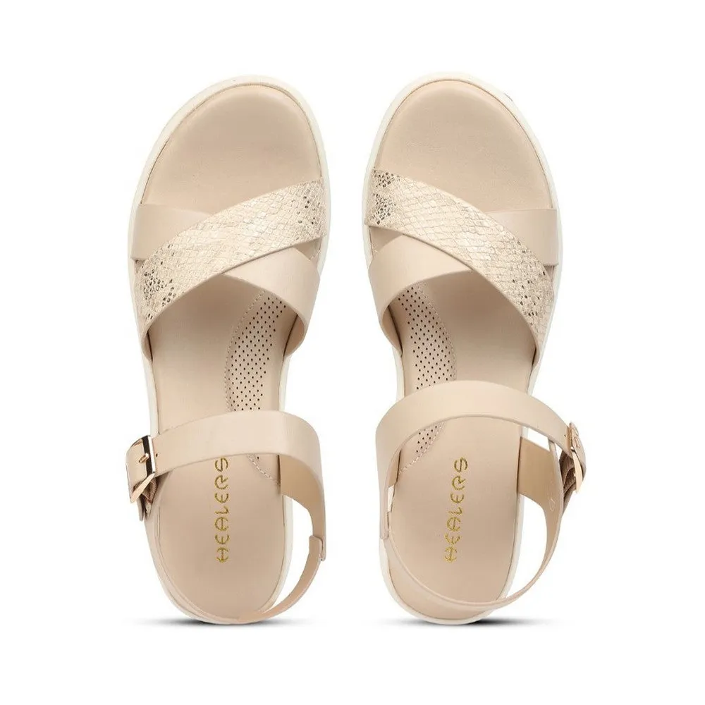 Healers Beige Casual Wedge Heel Sandal For Women SSAL-7 By Liberty