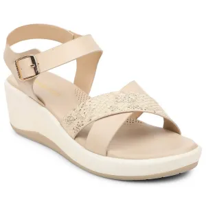 Healers Beige Casual Wedge Heel Sandal For Women SSAL-7 By Liberty