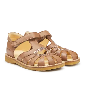 Heart sandal with sparkling glitter heart