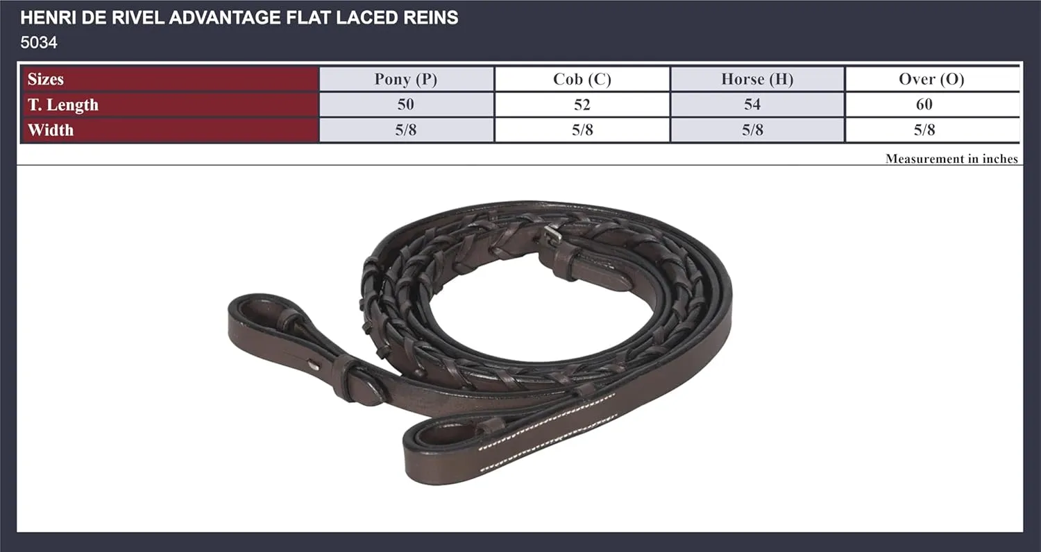 Henri de Rivel Advantage Flat Laced Reins Horse