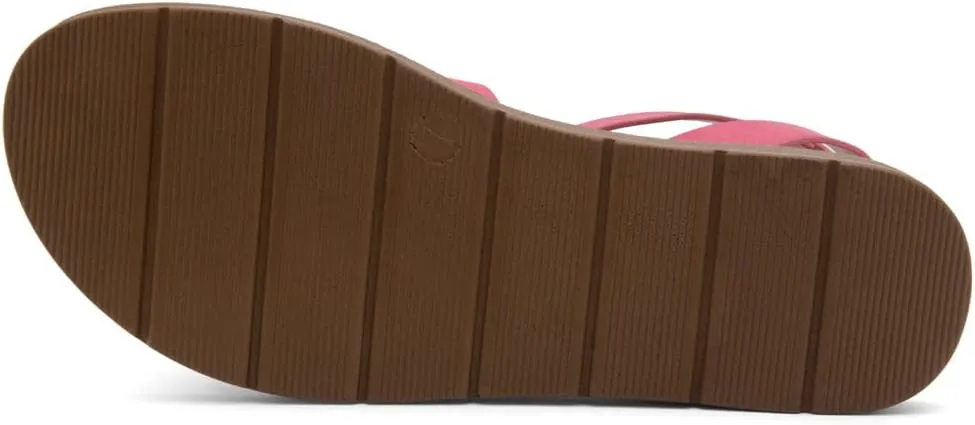 Herstyle Needed Me Women's Flat Sandals, Open Toe Two Bands with Ankle Strap and Buckle, Lightweight Sandals with Cushioned Footbed for Summer Walking and Daily Wear