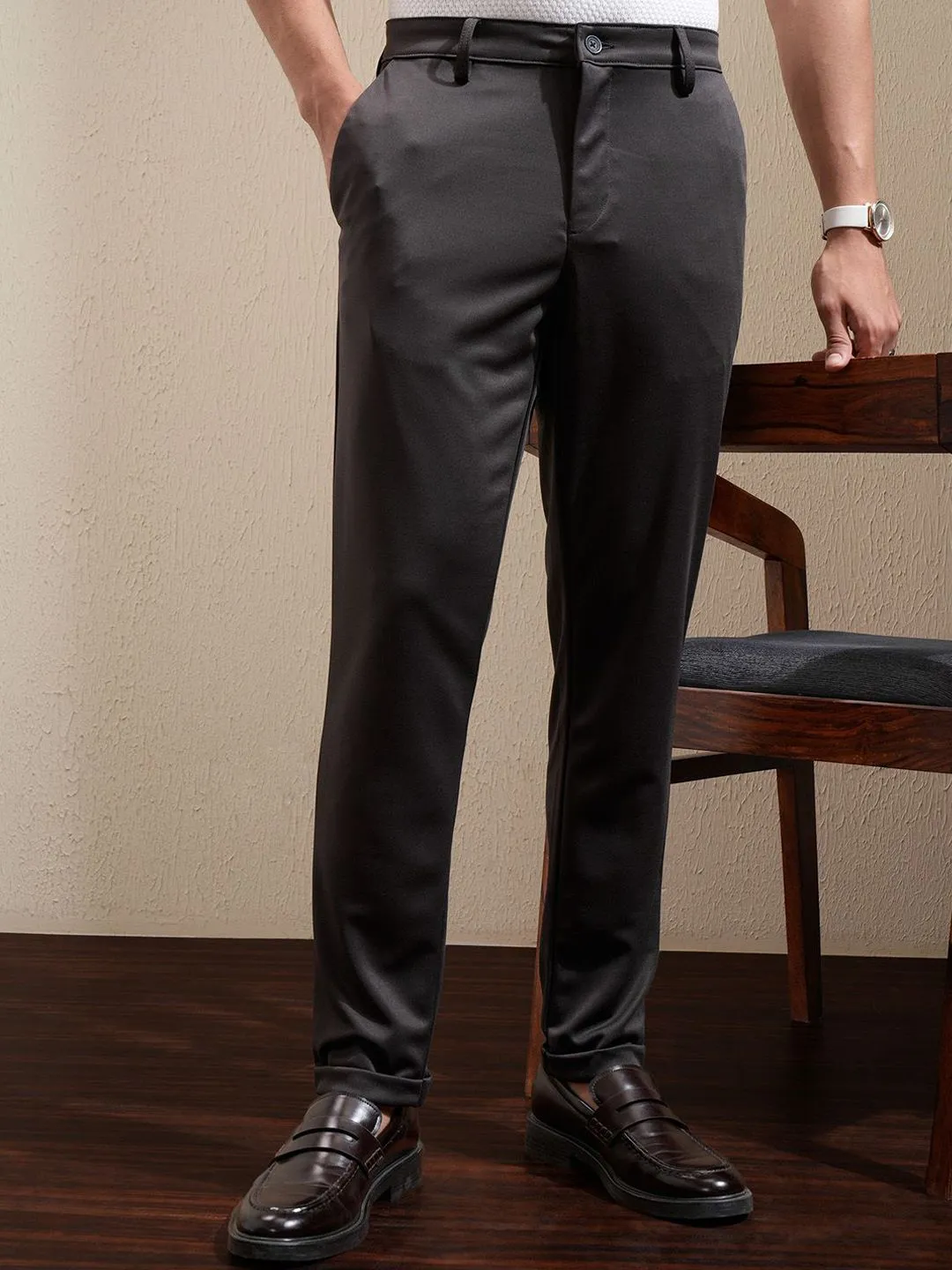 HIGHLANDER Men Easy Wash Chinos Trousers