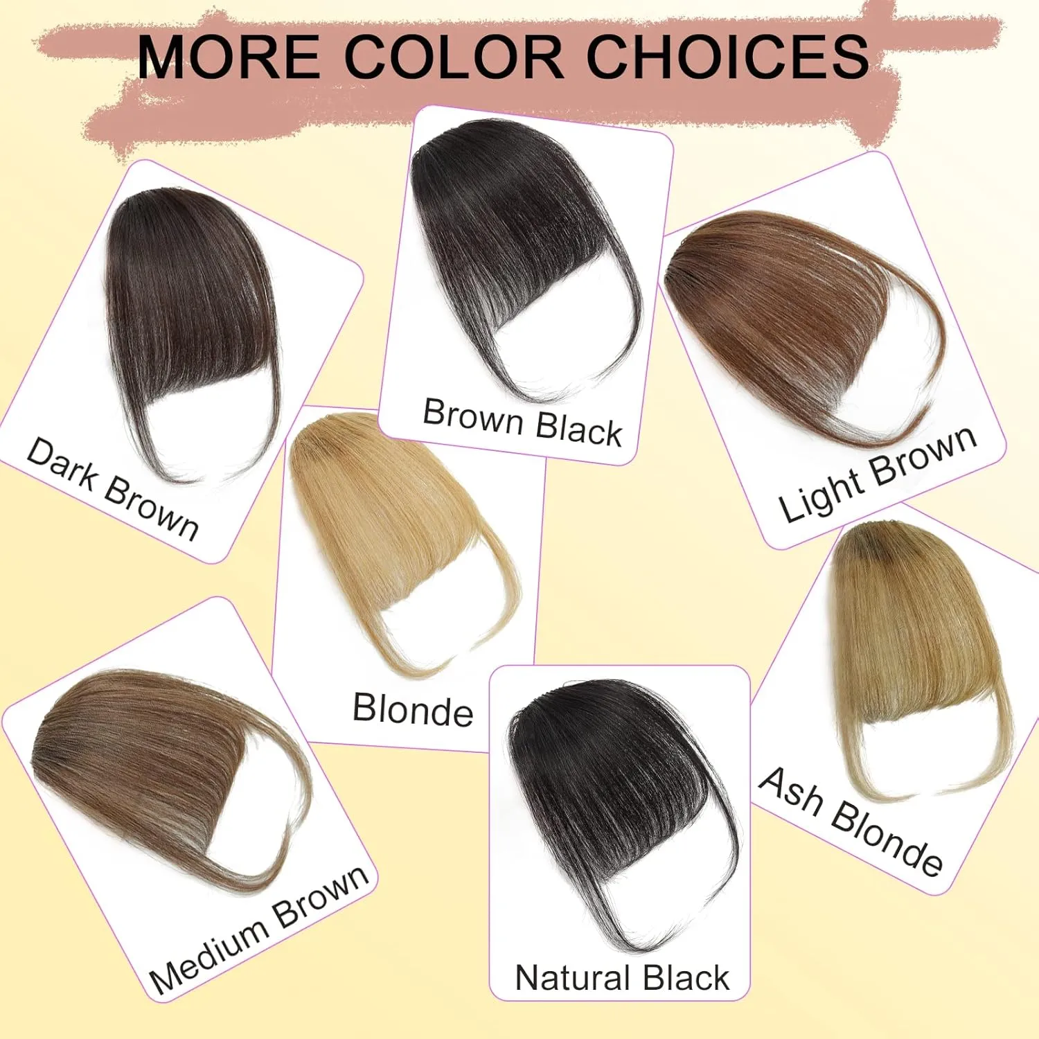 Human Hair Clip in Bangs,Women Air Thinning Curtain Flat Medium Brown Bangs, Natural Curved Wispy Bangs,Real Human Hair Extensions Faux Bangs for Daily Wear(Wispy Bangs,Medium Brown)