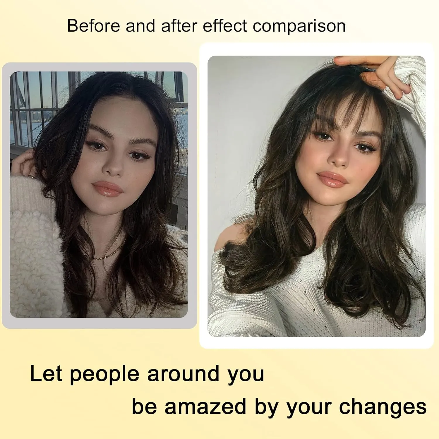 Human Hair Clip in Bangs,Women Air Thinning Curtain Flat Medium Brown Bangs, Natural Curved Wispy Bangs,Real Human Hair Extensions Faux Bangs for Daily Wear(Wispy Bangs,Medium Brown)