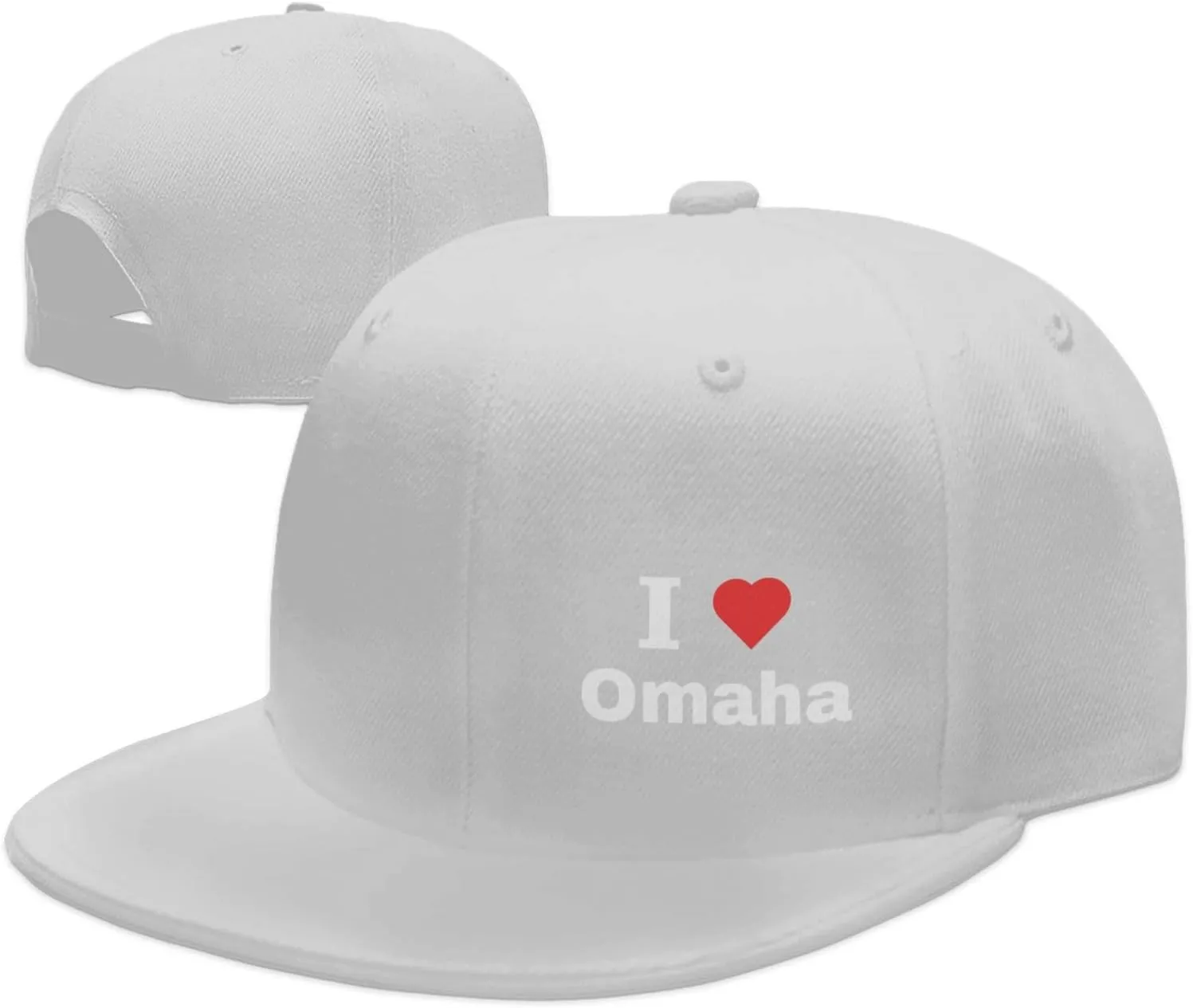 I Love Omaha Baseball Cap for Men Women Snapback Hat Hip Hop Style Flat Bill Hats