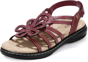 IDIFU Women's Sandals Strappy Back Strap Open Toe Slingback Sandals Summer Beach Walking Wedding Bridal Dress Sandals for Women Travel Dressy Comfortable Trendy Casual Flats Sandals - Wide Width