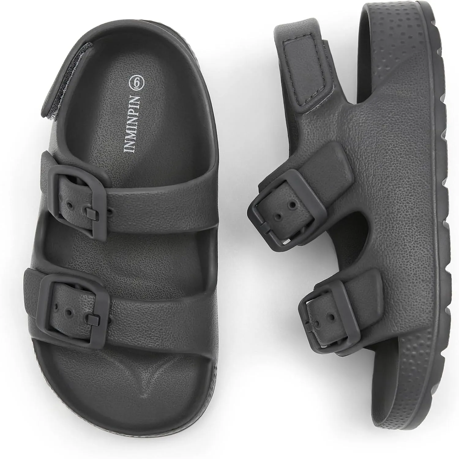 INMINPIN Toddler Boys Girls Buckle Sandals Comfort Open Toe Sandal with Adjustable Back Strap