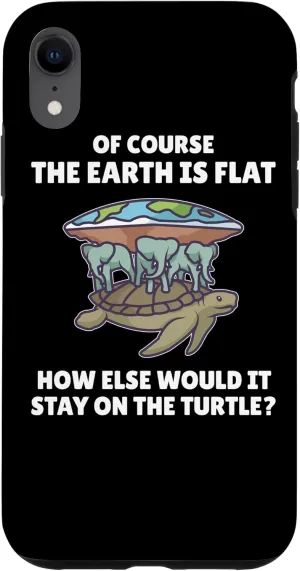 iPhone XR The Earth is Flat Turtle Elephants Flat Earth Society Case