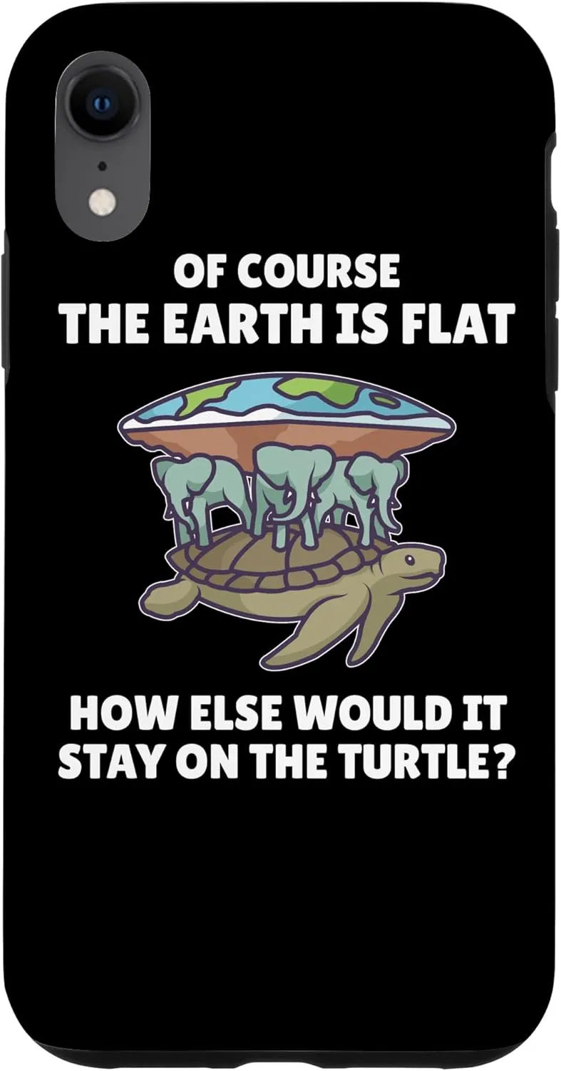 iPhone XR The Earth is Flat Turtle Elephants Flat Earth Society Case