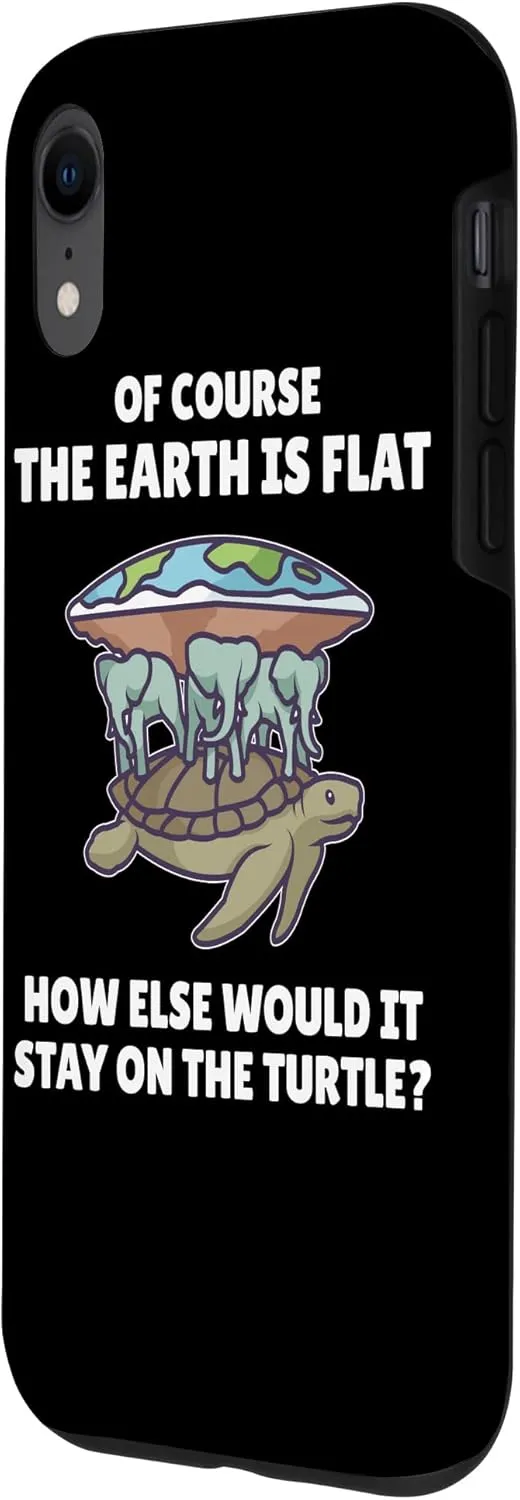 iPhone XR The Earth is Flat Turtle Elephants Flat Earth Society Case
