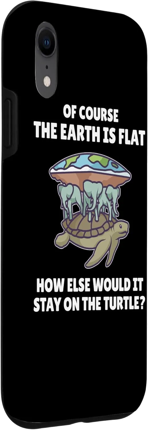 iPhone XR The Earth is Flat Turtle Elephants Flat Earth Society Case