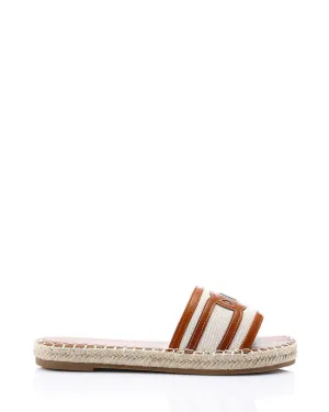 JAL-DJTV-005 Coastal Chic Espadrille Slipper - Black & Off White