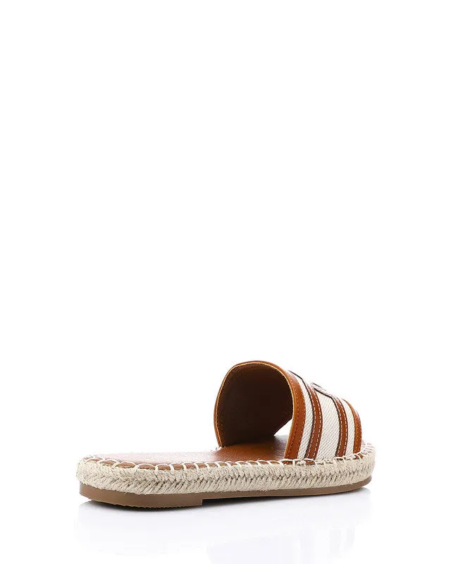 JAL-DJTV-005 Coastal Chic Espadrille Slipper - Black & Off White