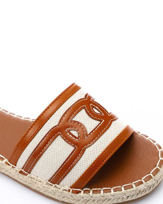 JAL-DJTV-005 Coastal Chic Espadrille Slipper - Black & Off White