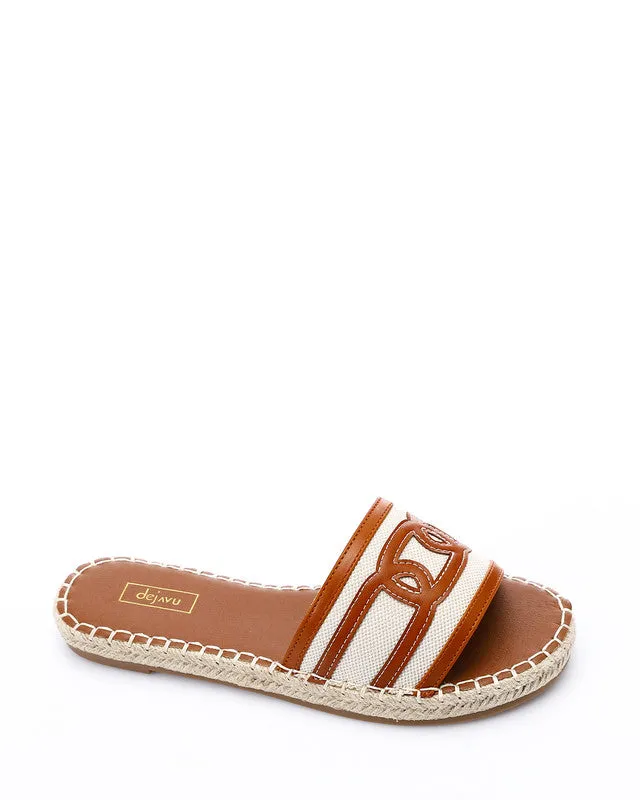 JAL-DJTV-005 Coastal Chic Espadrille Slipper - Black & Off White
