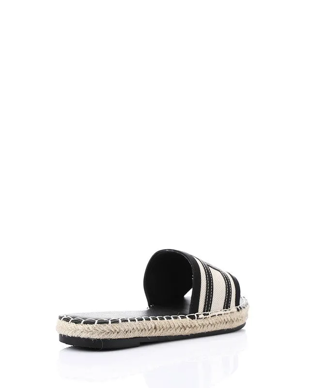 JAL-DJTV-005 Coastal Chic Espadrille Slipper - Black & Off White