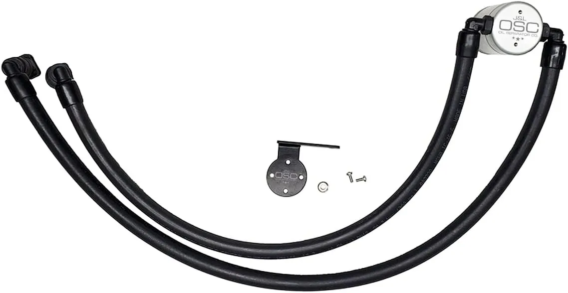 J&L Oil Separator Co. 3.0 Oil Separator Compatible with 2017-2022 F Series 250 350 Truck with 6.2L/7.3L Passenger Side (Silver)
