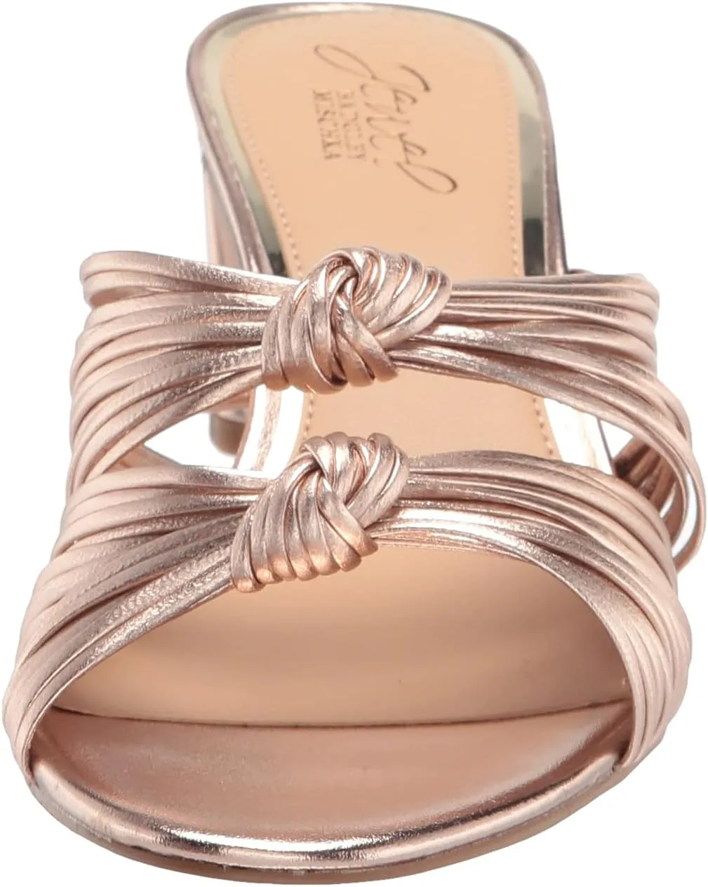 Jewel Badgley Mischka Cheryl Backless Double-Knotted Block Heel