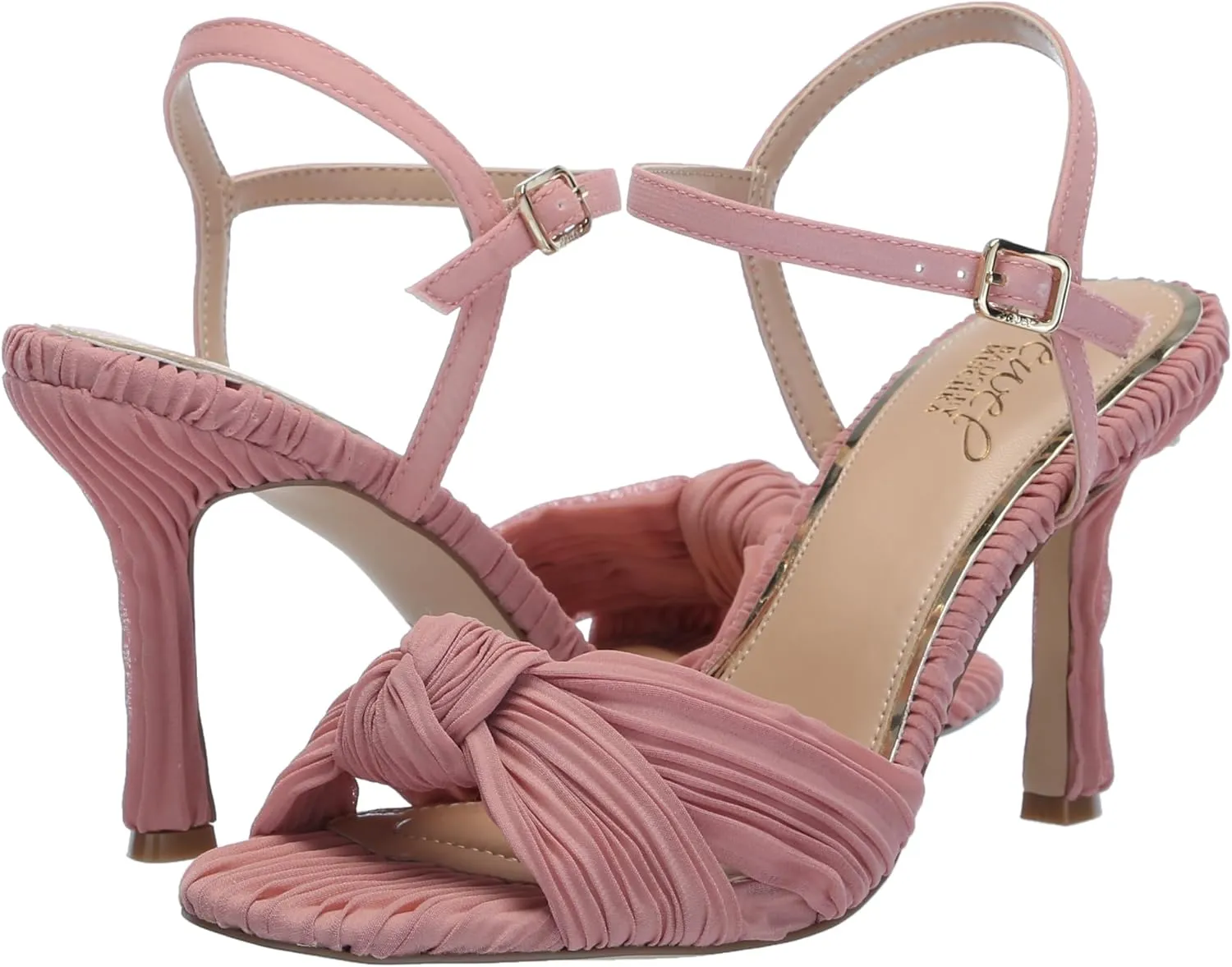 Jewel Badgley Mischka Hydee Pleated Stiletto Sandal