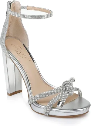 Jewel Badgley Mischka Lexie Knotted Platform Block Heel