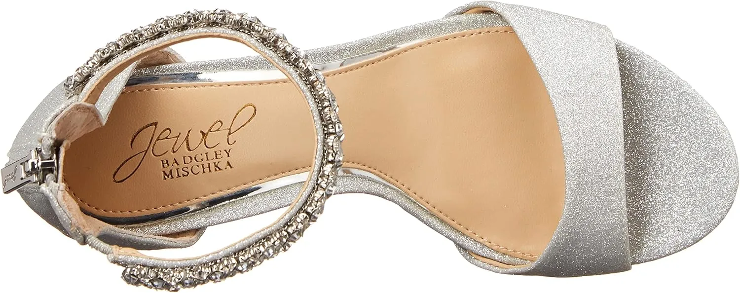 Jewel Badgley Mischka Louise Peep-Toe Block Heel