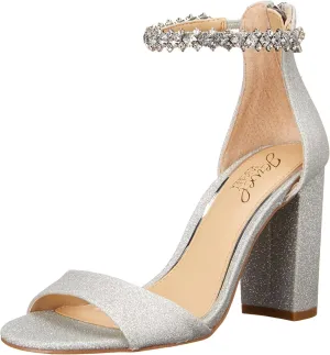 Jewel Badgley Mischka Louise Peep-Toe Block Heel