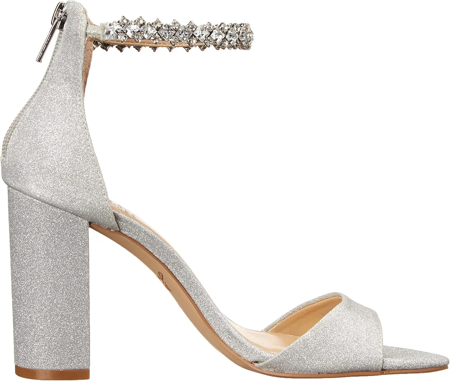 Jewel Badgley Mischka Louise Peep-Toe Block Heel