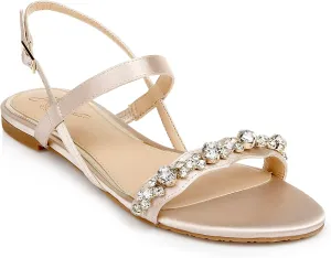 Jewel Badgley Mischka Osmond Crystal Flat Sandal