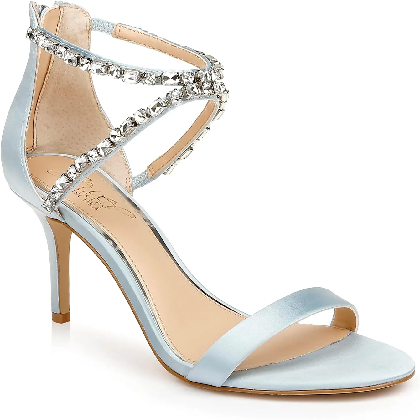 Jewel Badgley Mischka Women's Celine Heeled Sandal, Sky Blue, 11