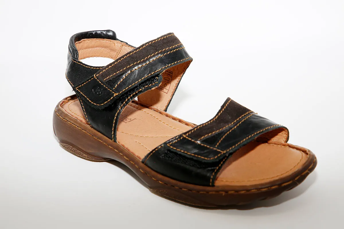 Josef Seibel - Debra 19 Black Leather Sandal