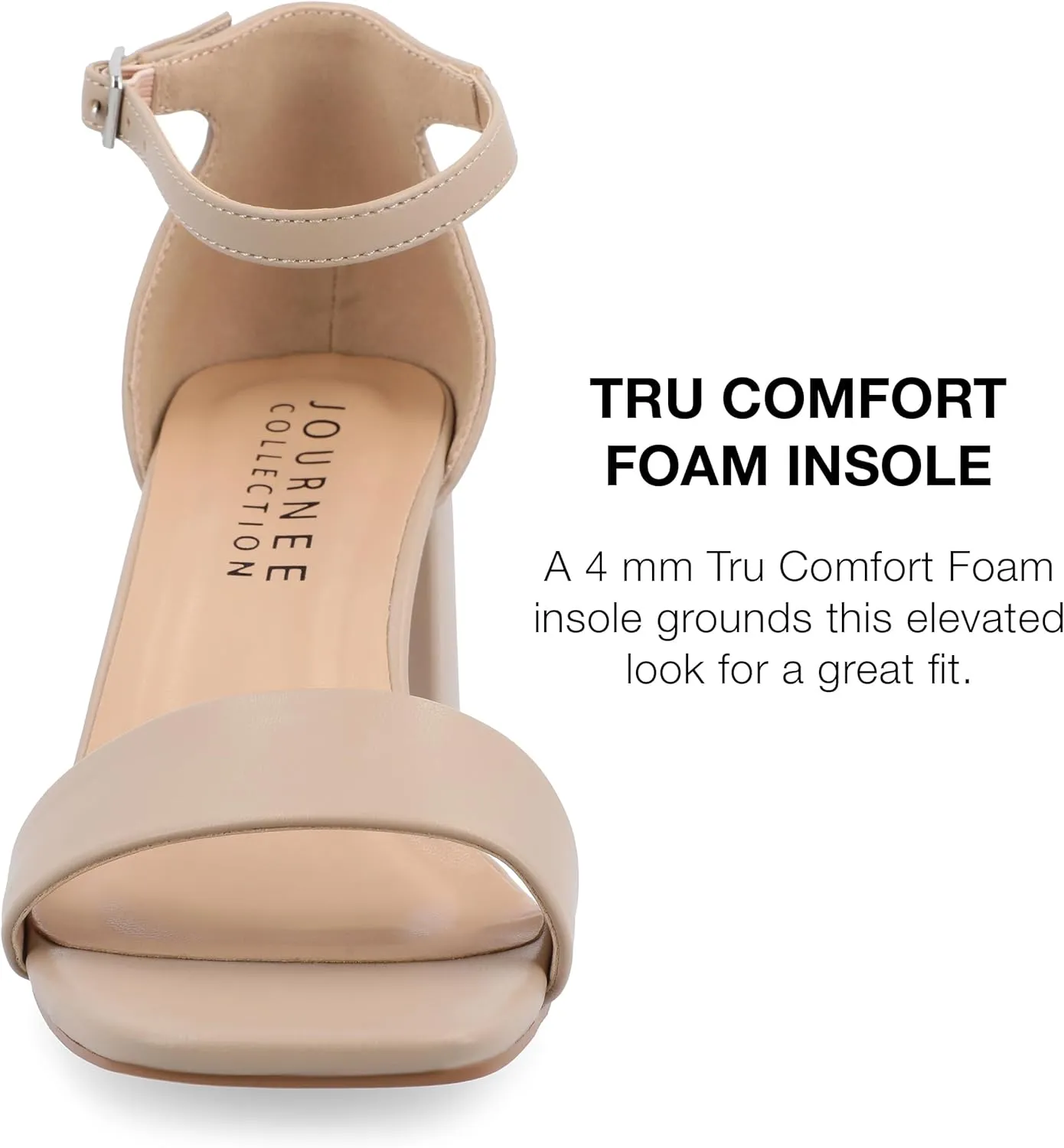 Journee Women's Valenncia SuperNatural Shades Tru Comfort Foam Open Square Toe Ankle Strap Sandals