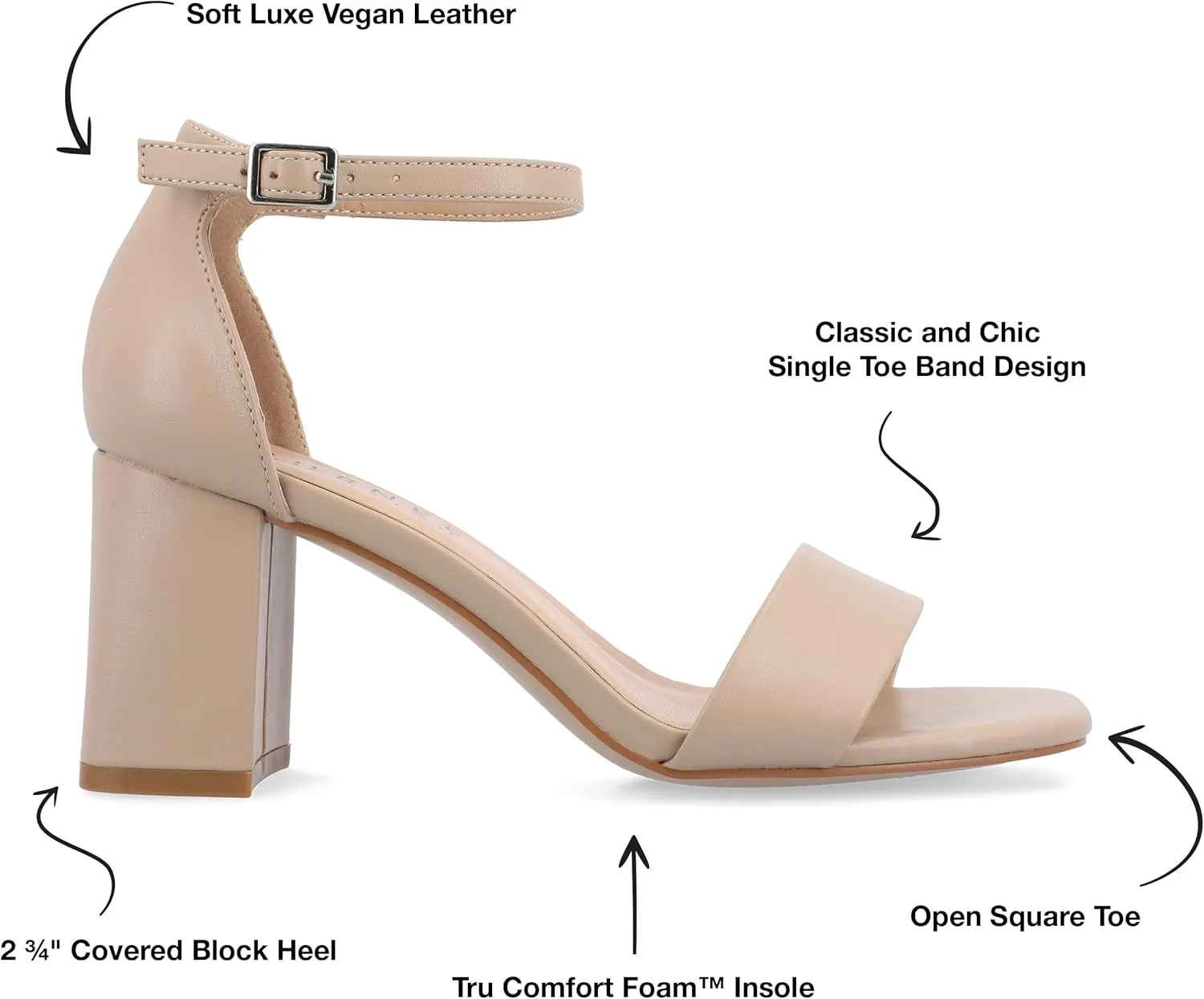 Journee Women's Valenncia SuperNatural Shades Tru Comfort Foam Open Square Toe Ankle Strap Sandals