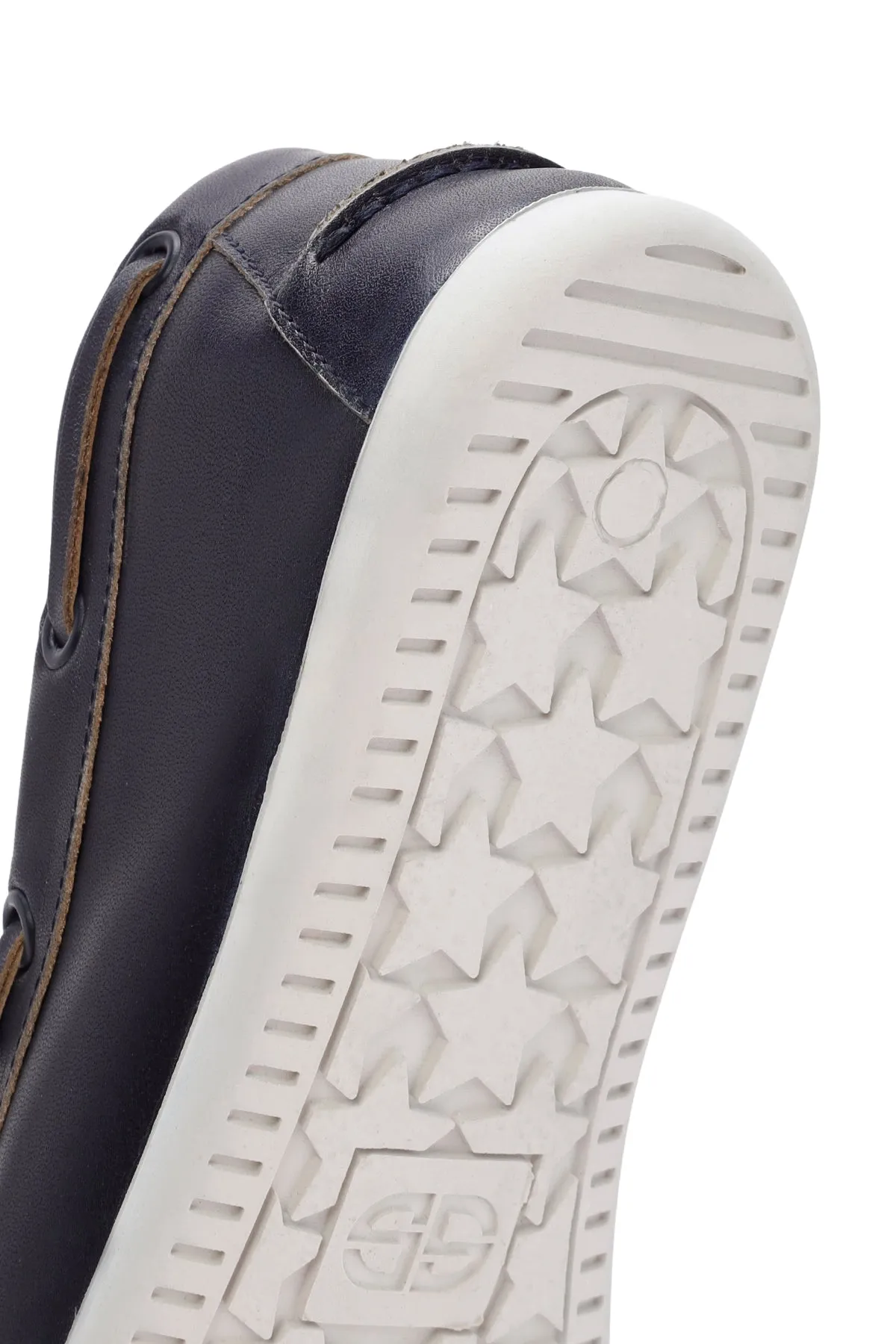 Kadın Lacivert Deri Maskülen Loafer