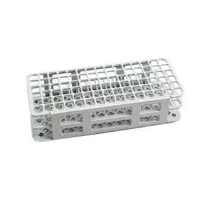 Kartell 1211Z36CS 225655-0000 White PP Wet/Dry Test Tube Rack for 16 mm Test Tubes, 60 Place (Pack of 5)