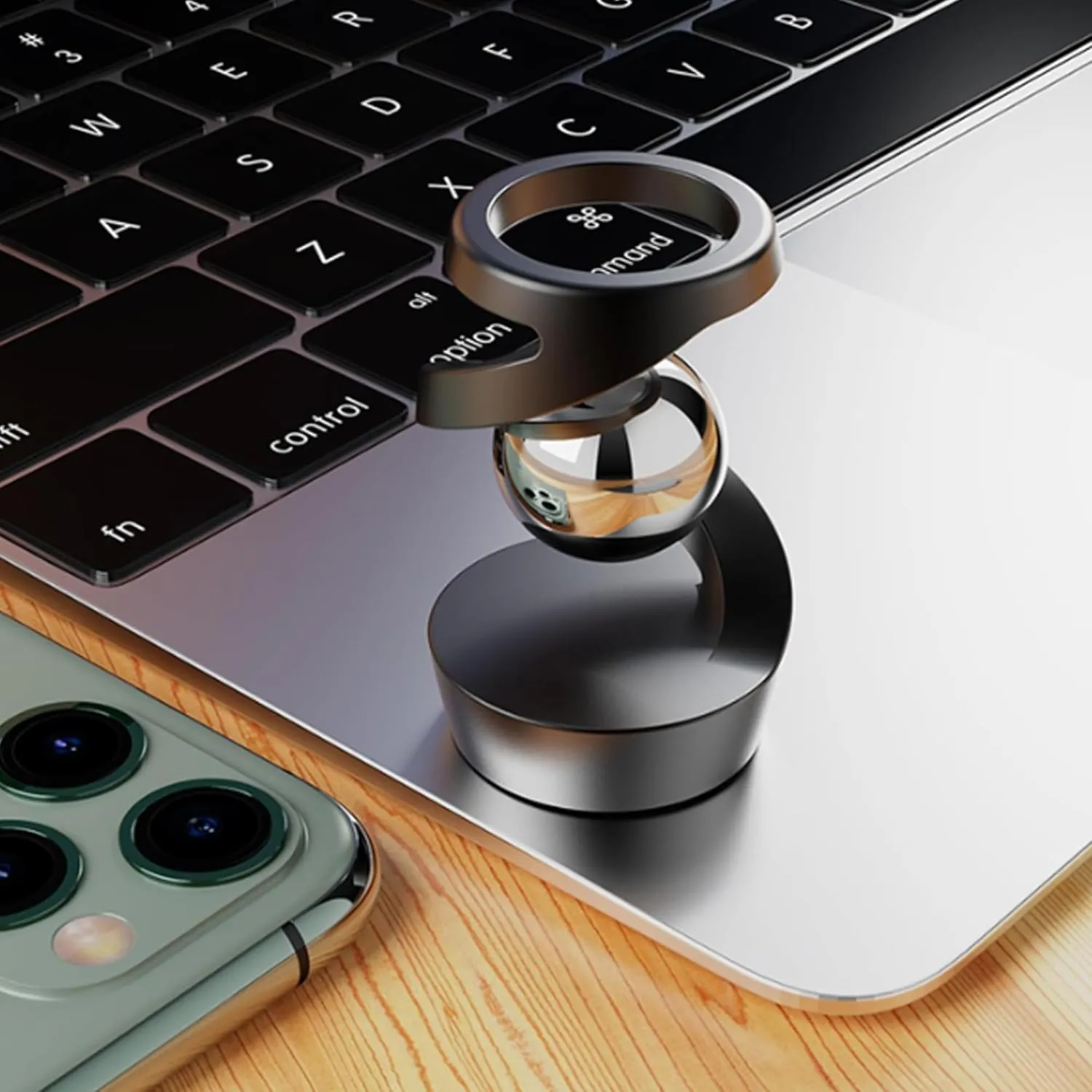 Kinetic Desk Toys, Kinetic Spinning Desk Toy, Desk Fidgets for Office for Adults, Fidget Toys for Kids Teens with Autism ADHD (Gray Silver)