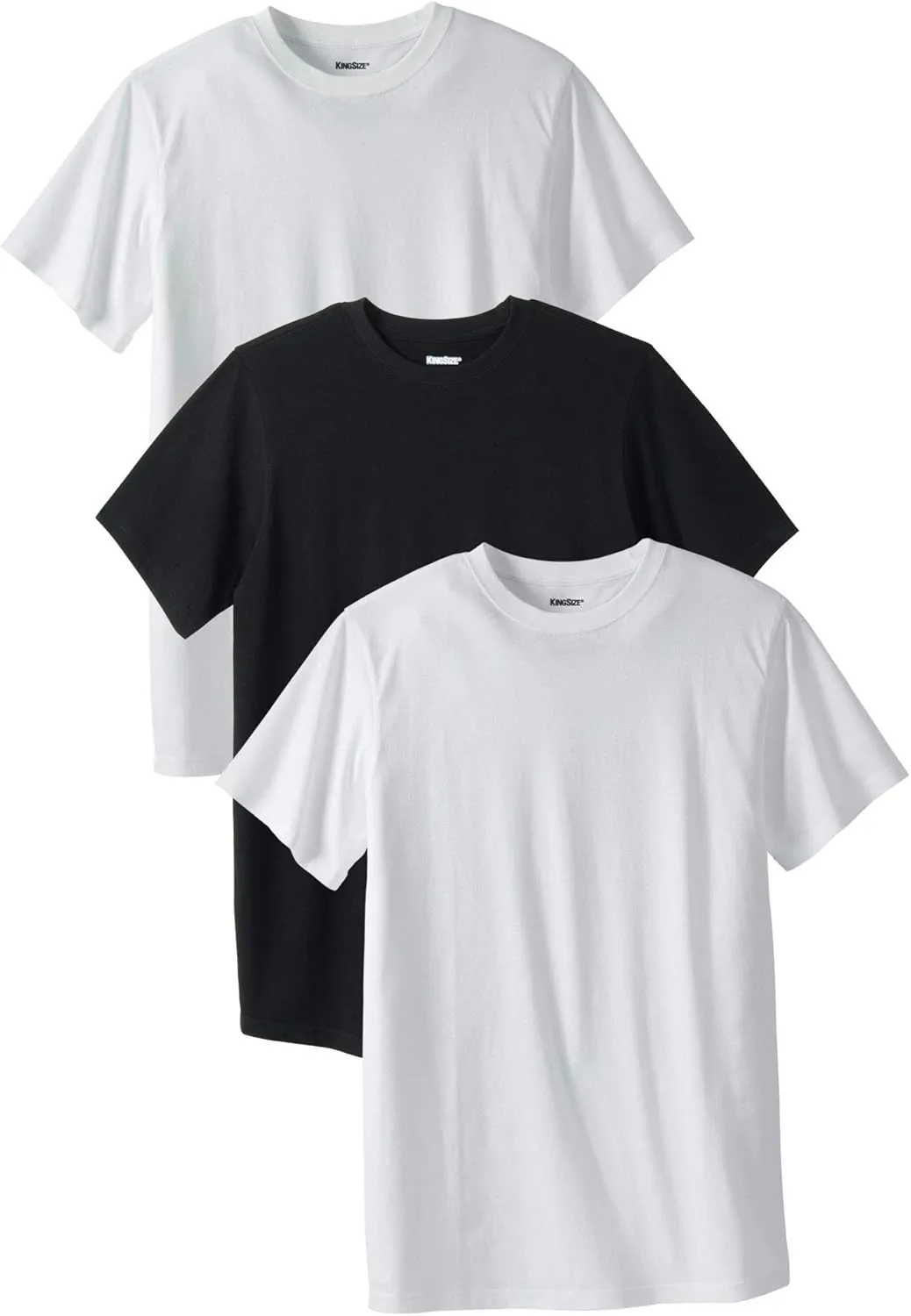 KingSize Men's Big & Tall 3-Pack Cotton Crewneck Undershirt