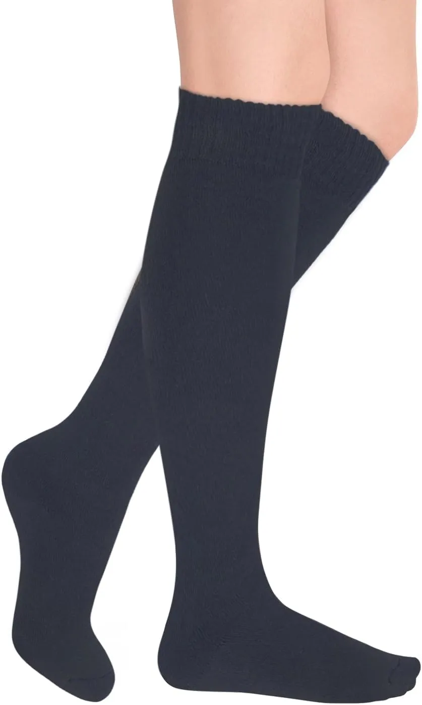 KONY Warm Knee High Socks for Women 3 Pairs, Thick Cotton Cushioned Thermal Long Socks for Hiking Work Gifts