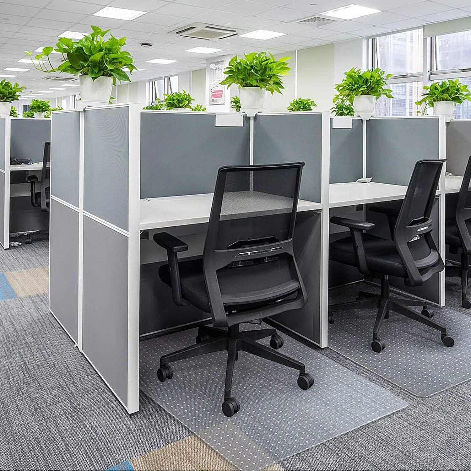 Kuyal Desk Chair Mat for Carpet, 36'' x 48'' Rectangle Transparent Mats for Chairs Good for Desks, Office and Home, Easy Glide, Protects Floors for Low and No Pile Carpeted Floors