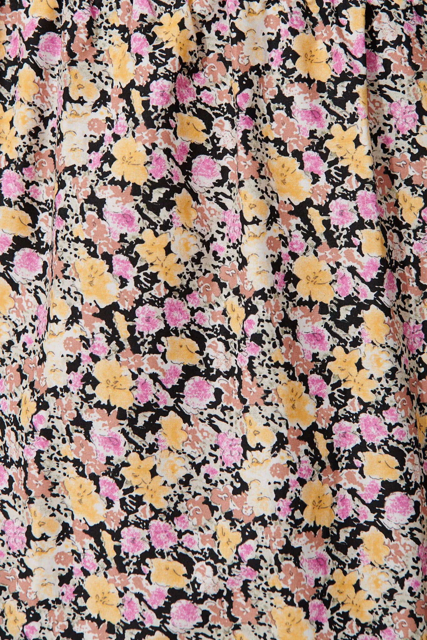 Lemonade Dress In Black With Multi Ditsy Floral Cotton